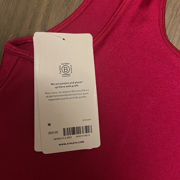 ATHLETA SHANTI SHINE CROP TANK TOP NWT AND NWOT cyclamen - Picture 4 of 4